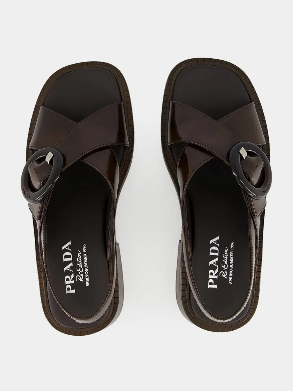 Sienna Brown Brushed Leather Sandals with Buckle