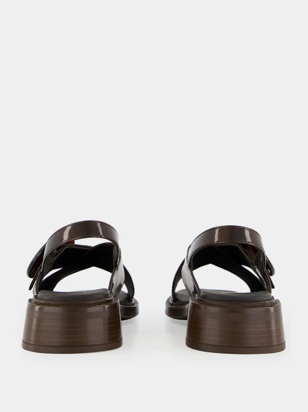 Sienna Brown Brushed Leather Sandals with Buckle