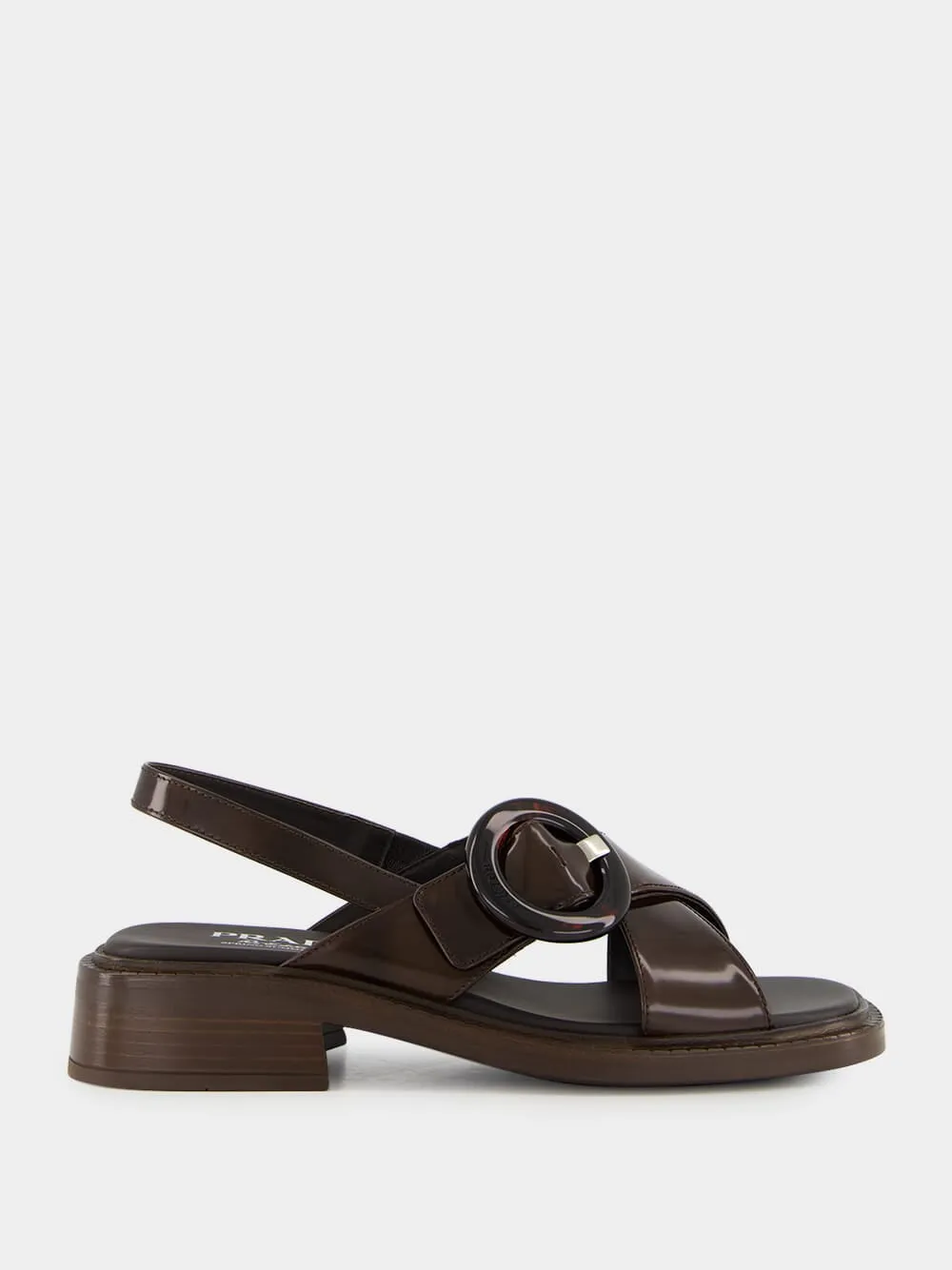 Sienna Brown Brushed Leather Sandals with Buckle