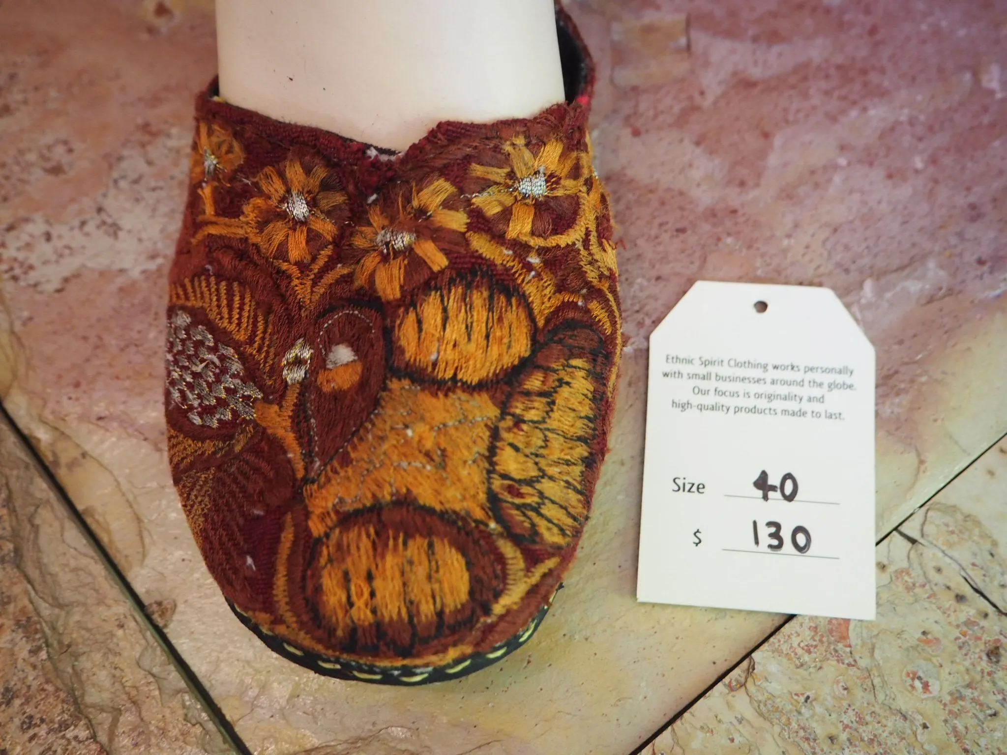 Size 40 Ballerina Sandals - Golden Flowers