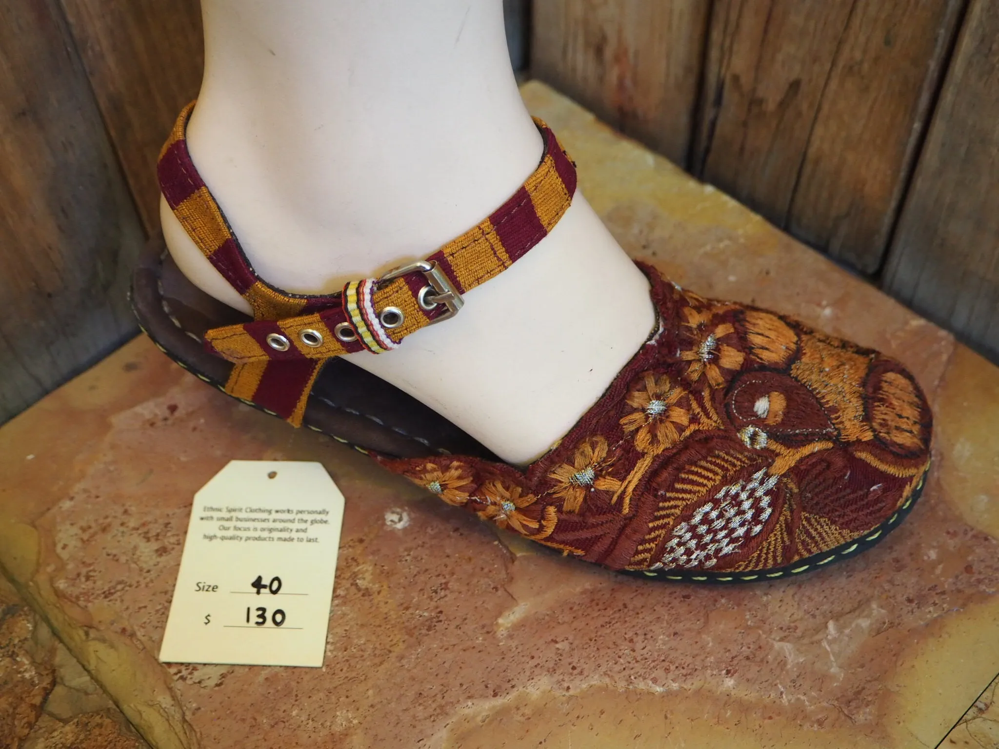 Size 40 Ballerina Sandals - Golden Flowers