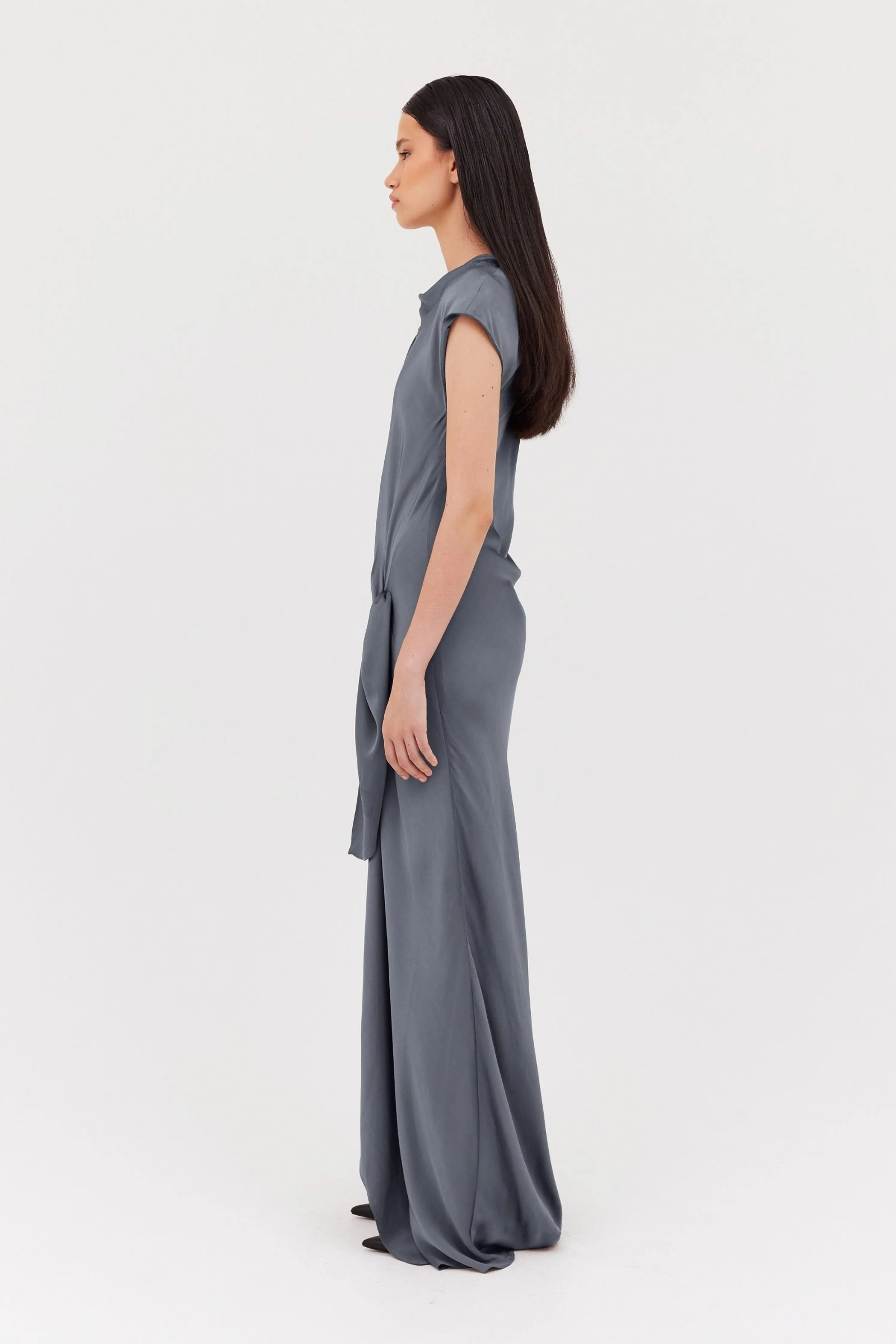 SLATE CREPE EVA GOWN