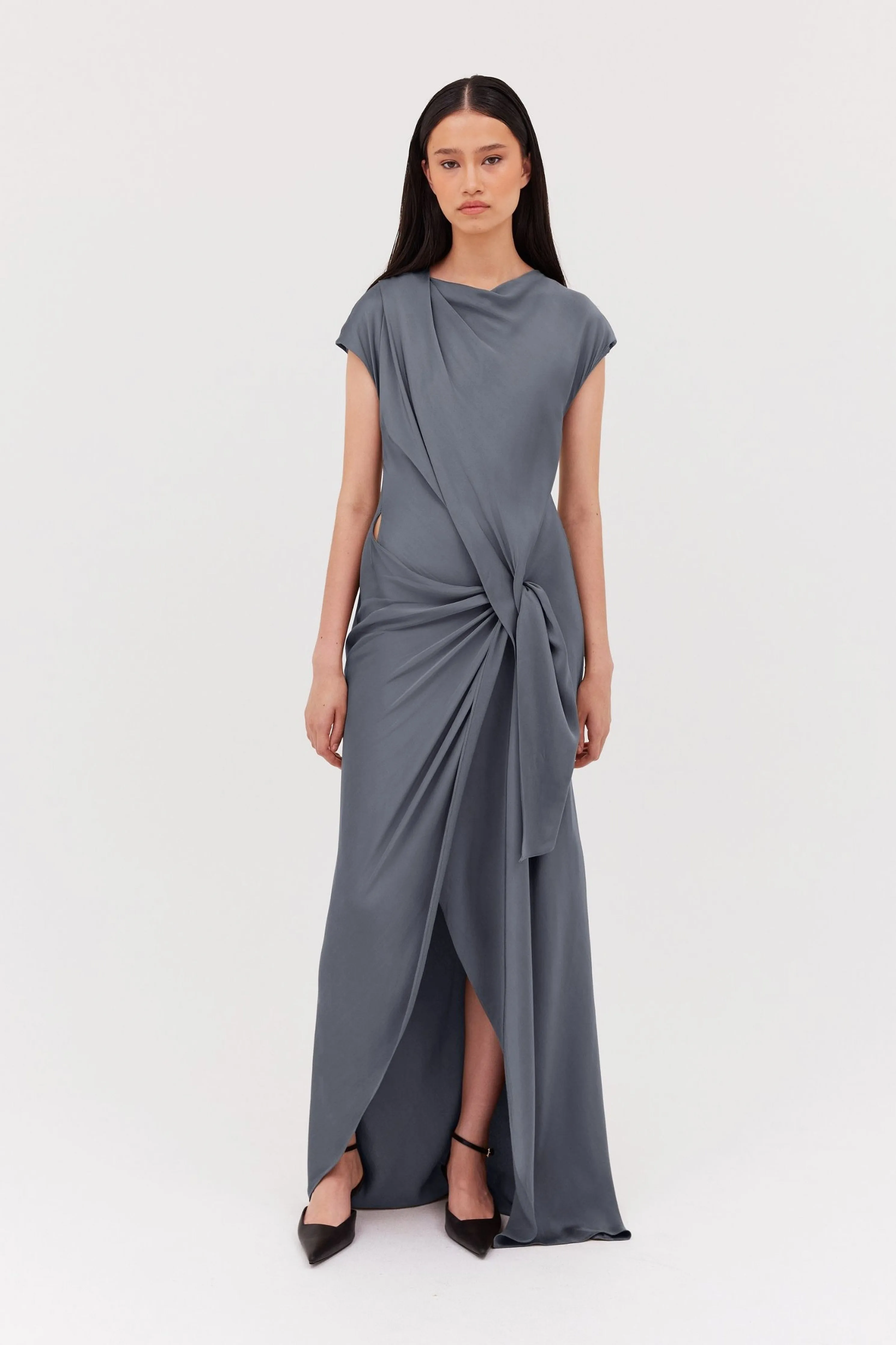 SLATE CREPE EVA GOWN