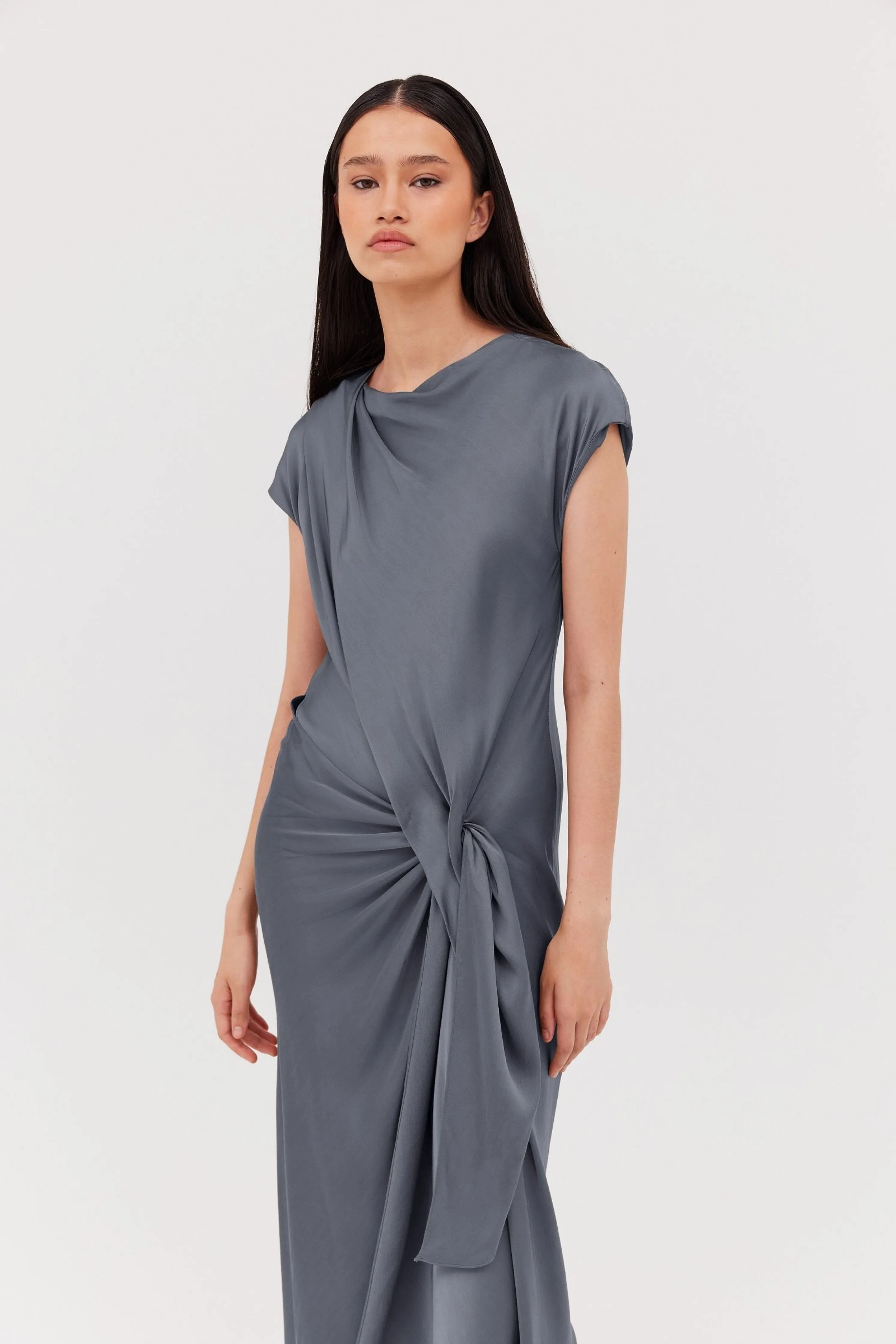 SLATE CREPE EVA GOWN