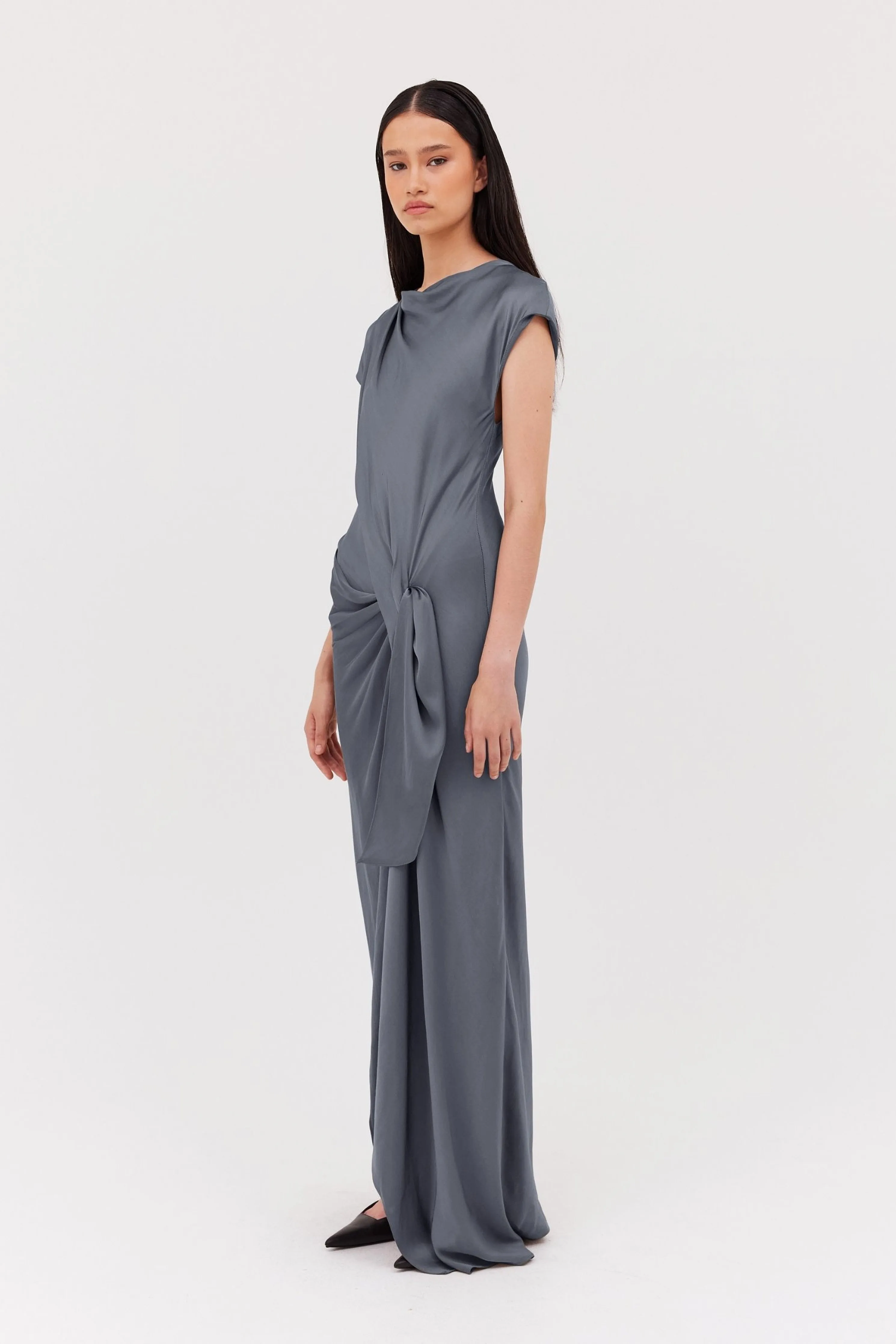 SLATE CREPE EVA GOWN