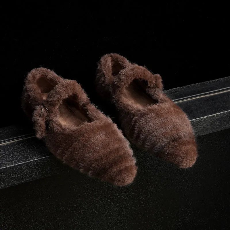 Slip-On Furry Flats