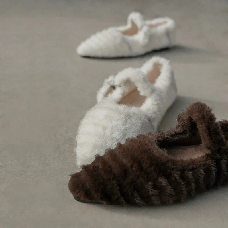 Slip-On Furry Flats
