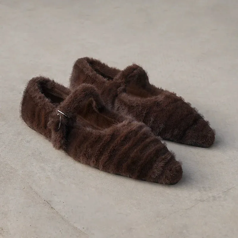 Slip-On Furry Flats
