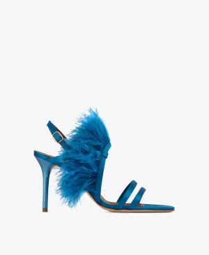 SONIA 85
Blue Satin Feather Sandal