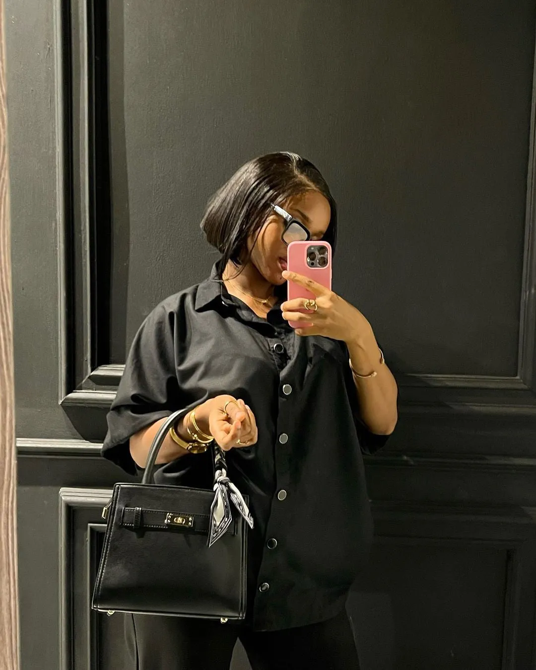 Sophisticated Oversized Button-Up Shirt and Wide-Leg Pants Set