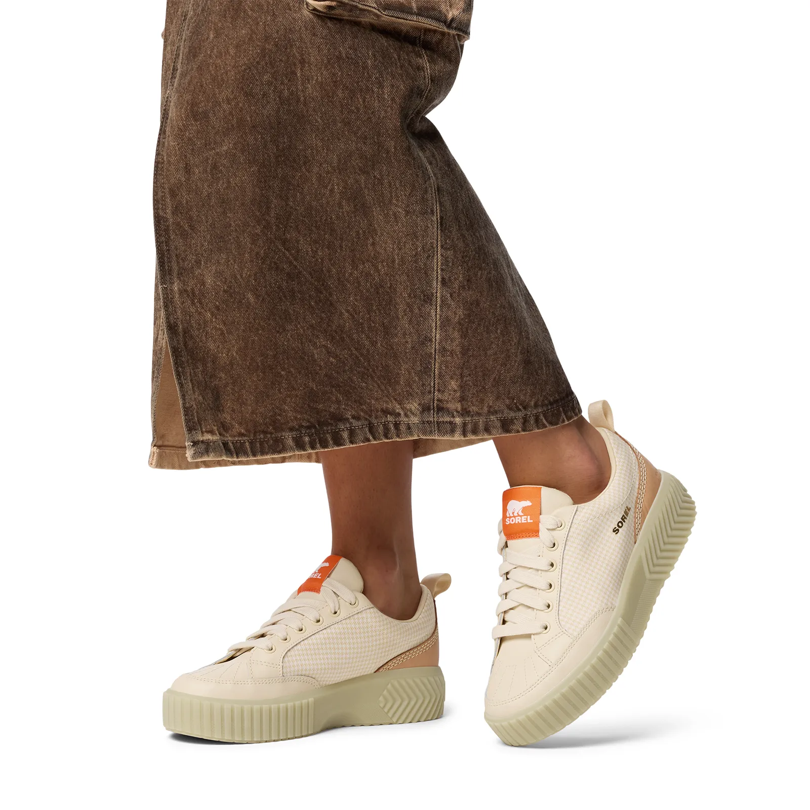 Sorel ONA Ave Low Waterproof Sneaker (Women) - Bleached Ceramic/Light Aloe
