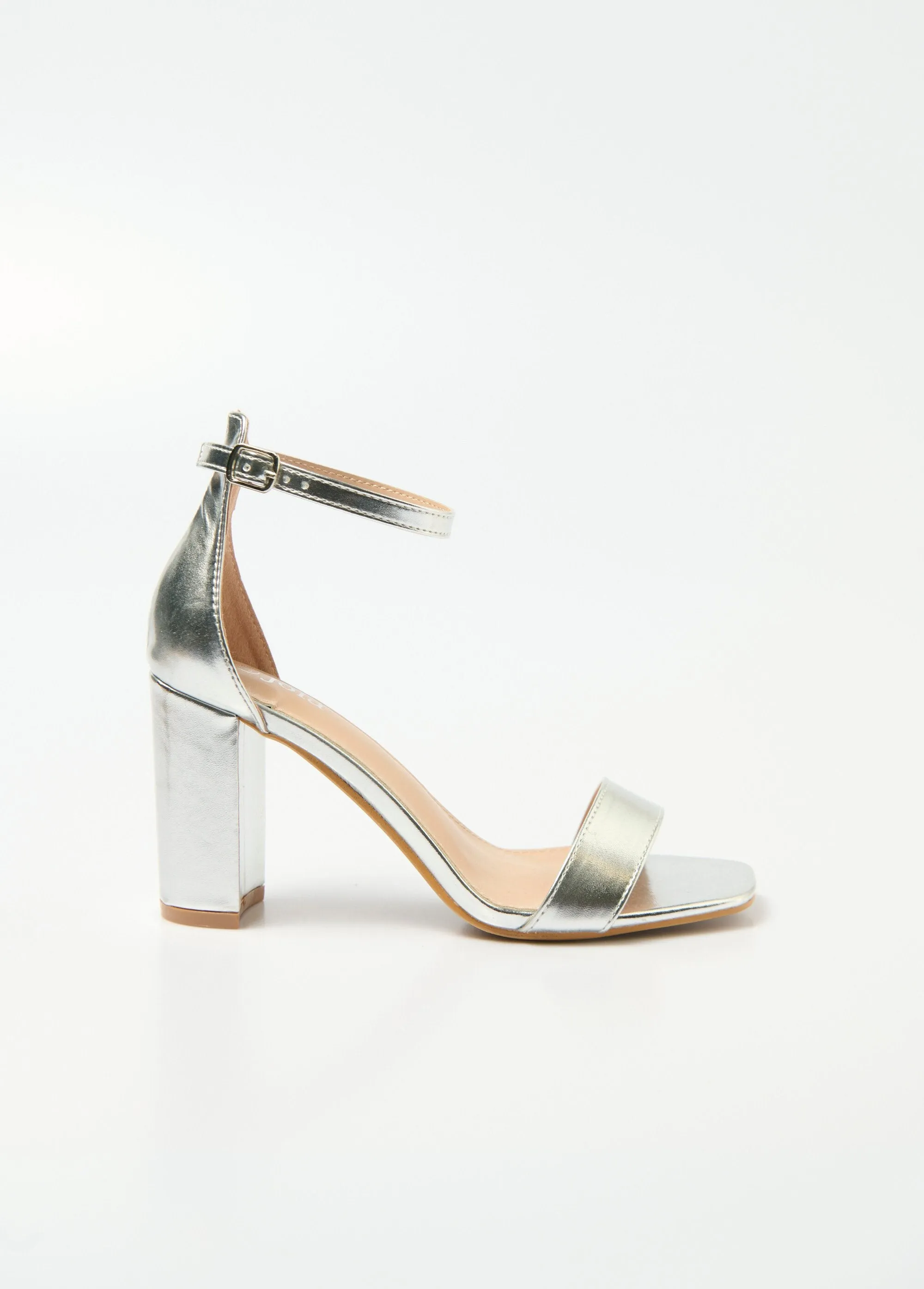 Square toe high heel sandals with straps