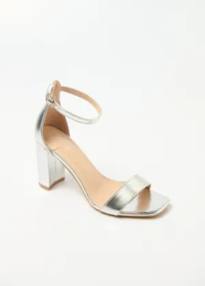 Square toe high heel sandals with straps