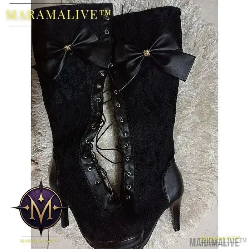 Steampunk Bowknot Boots
