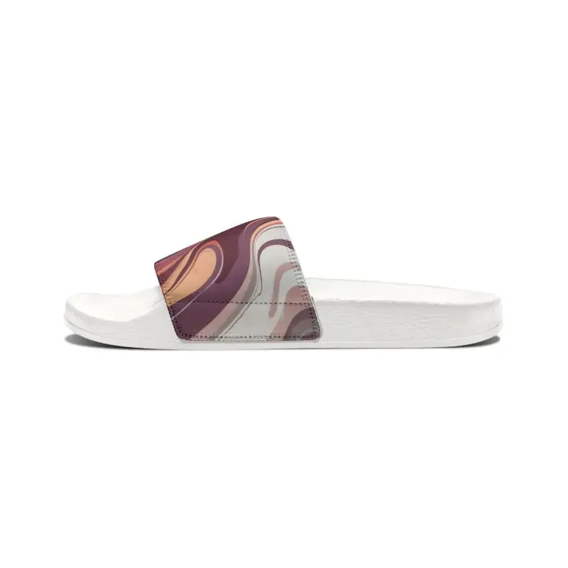 Stylish Mens Red Marble Pattern Strap Sandals