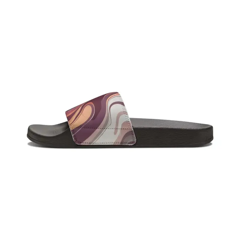 Stylish Mens Red Marble Pattern Strap Sandals