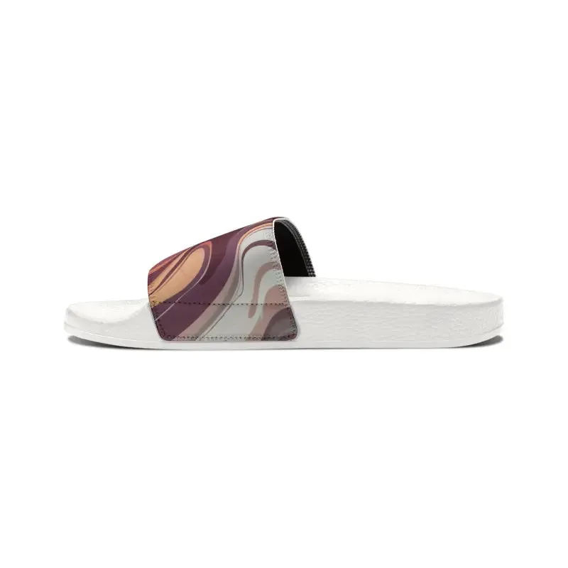Stylish Mens Red Marble Pattern Strap Sandals