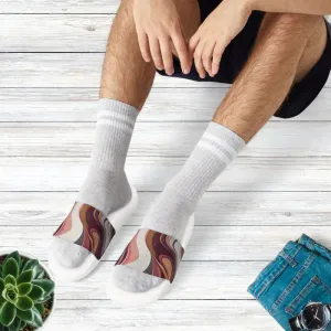 Stylish Mens Red Marble Pattern Strap Sandals