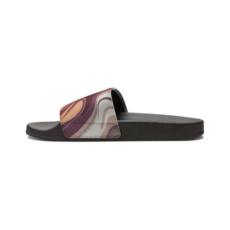 Stylish Mens Red Marble Pattern Strap Sandals