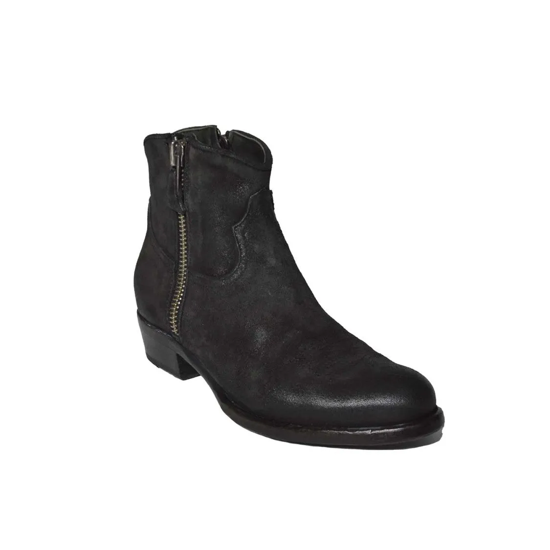 Texano-Style Ankle Boots With Vintage Suede Finish