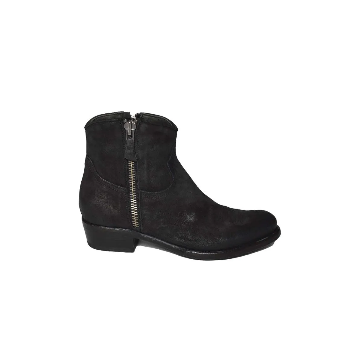Texano-Style Ankle Boots With Vintage Suede Finish