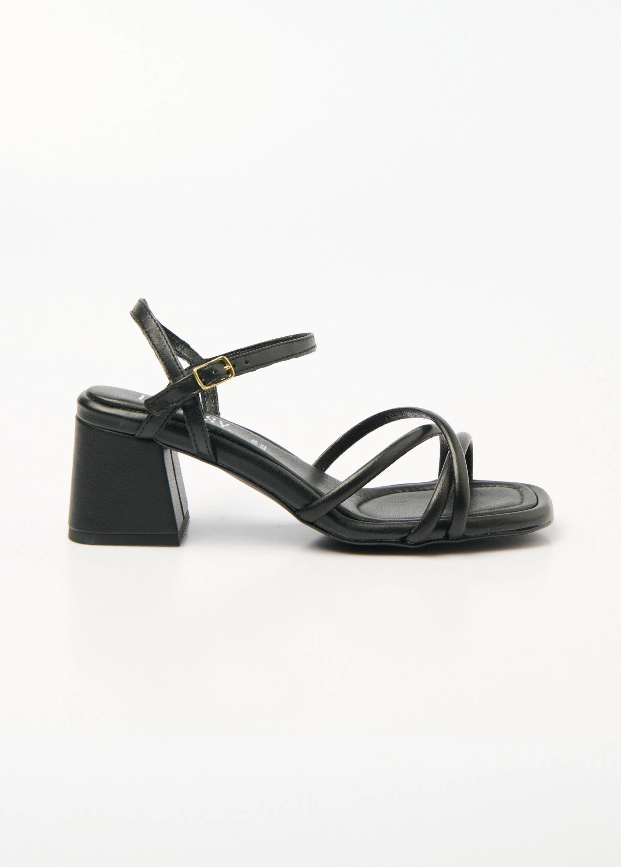 Thin strap sandals with square heel
