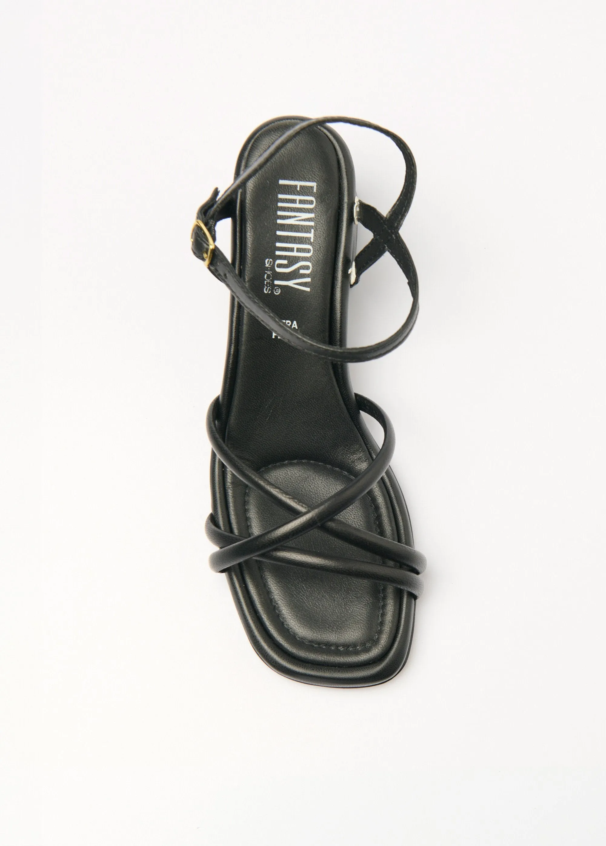 Thin strap sandals with square heel