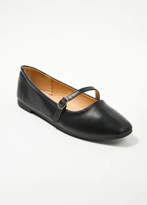 Tone-on-tone strappy ballerinas with small heel