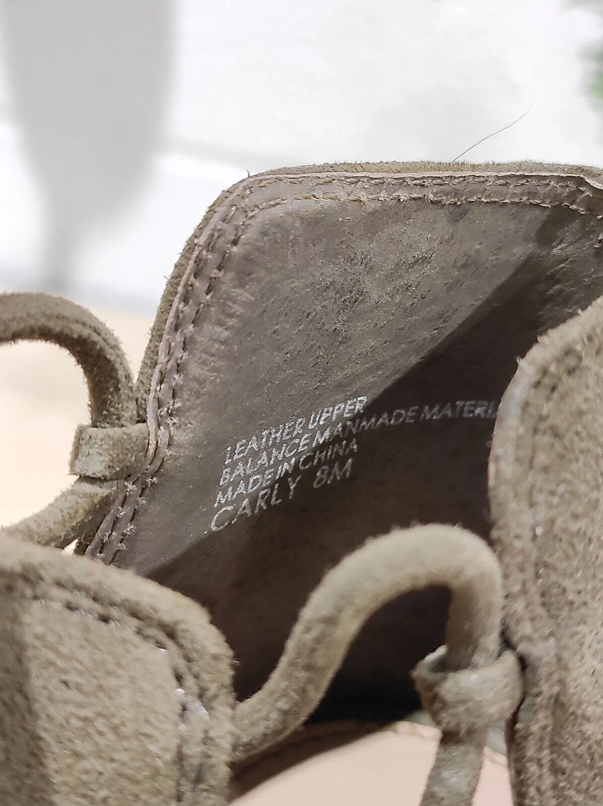 Town Shoes Olive Green Suede Post Peep-toe Shootie Bootie Size- 8M
