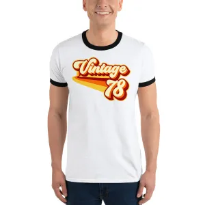Vintage 1978 Warm Retro Lines Ringer T-Shirt