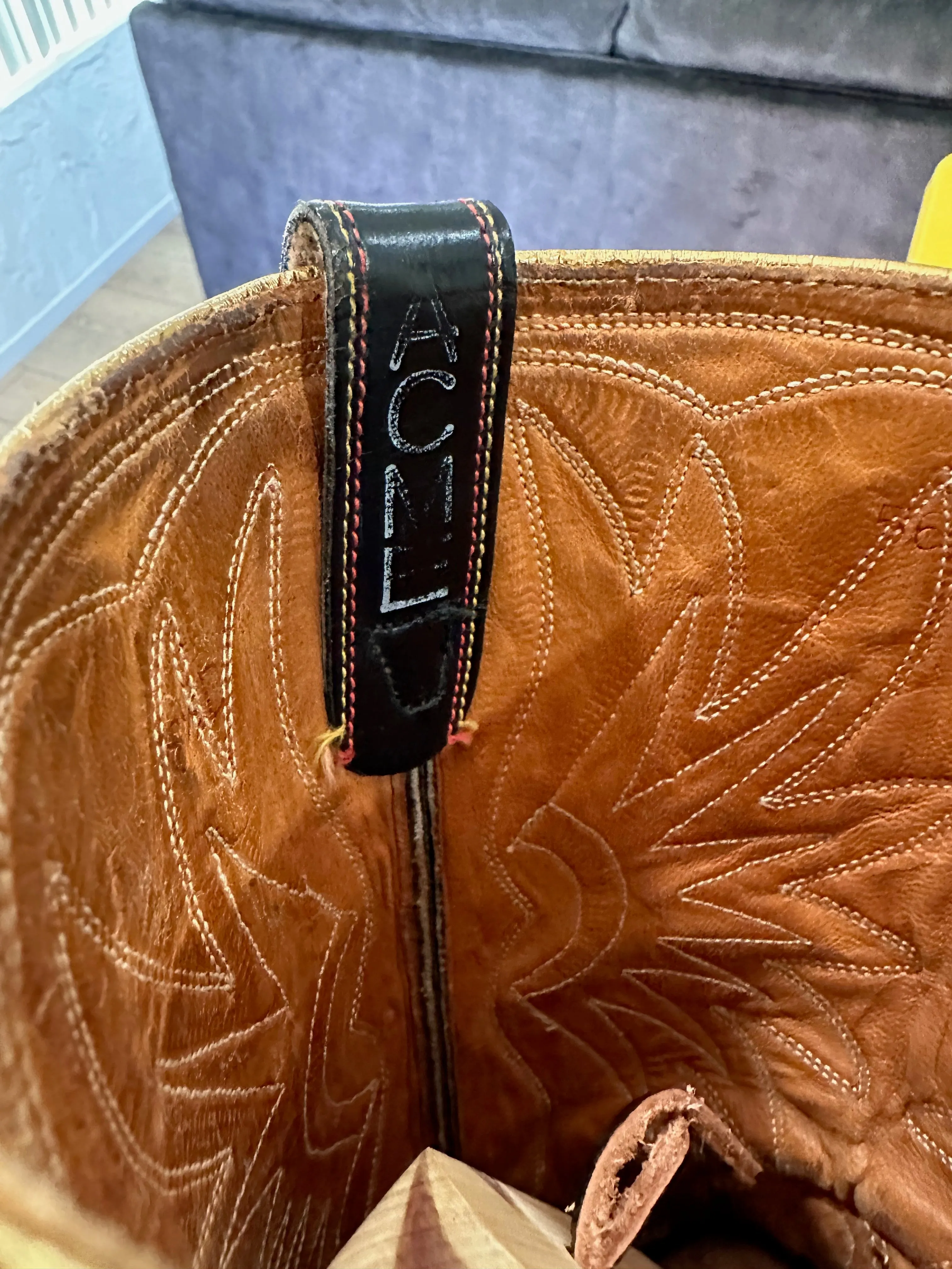 Vintage ACME GOLD STARBURST RARE Cowboy Boots size 8.5 D