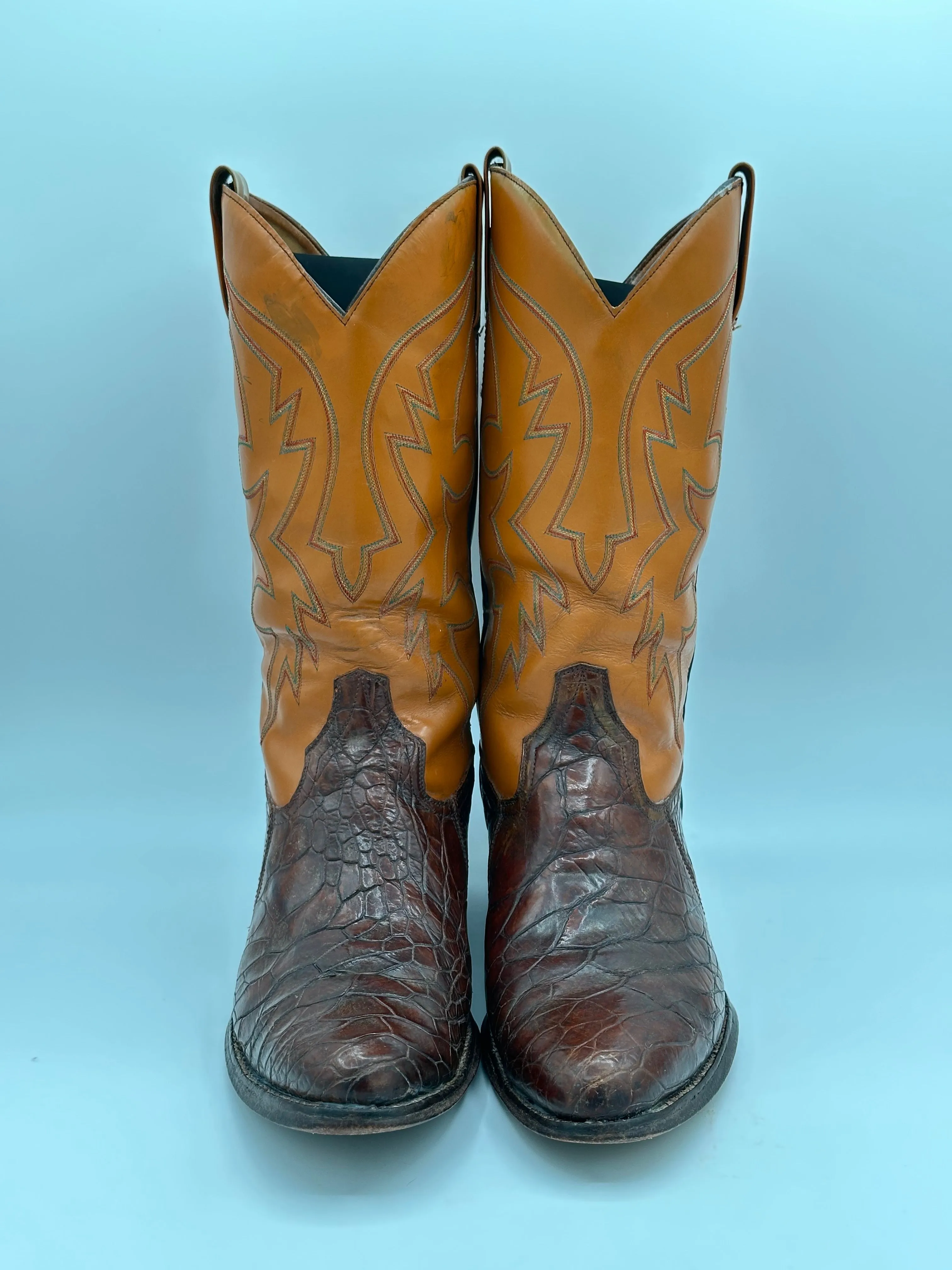 Vintage Sea Turtle Cowboy Boots size 10 D