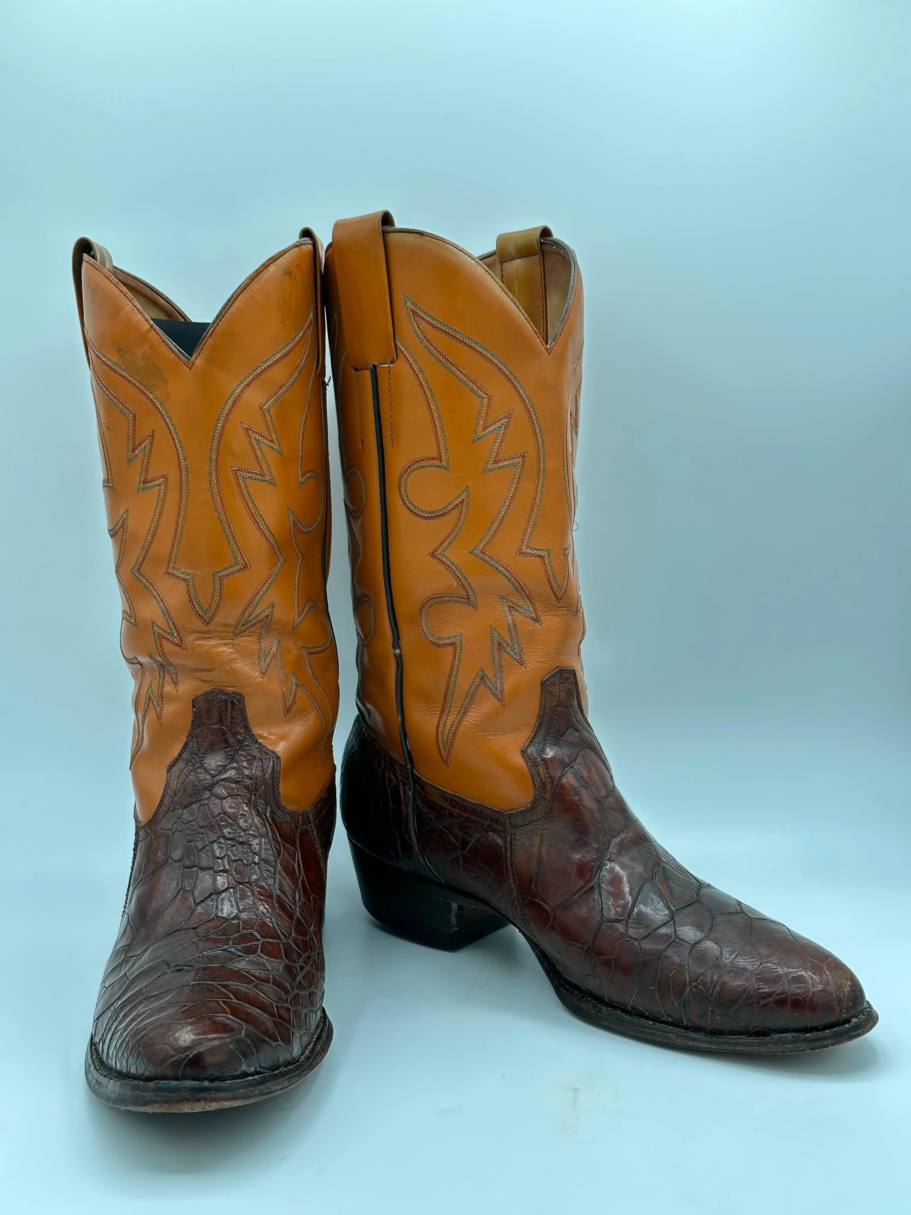 Vintage Sea Turtle Cowboy Boots size 10 D