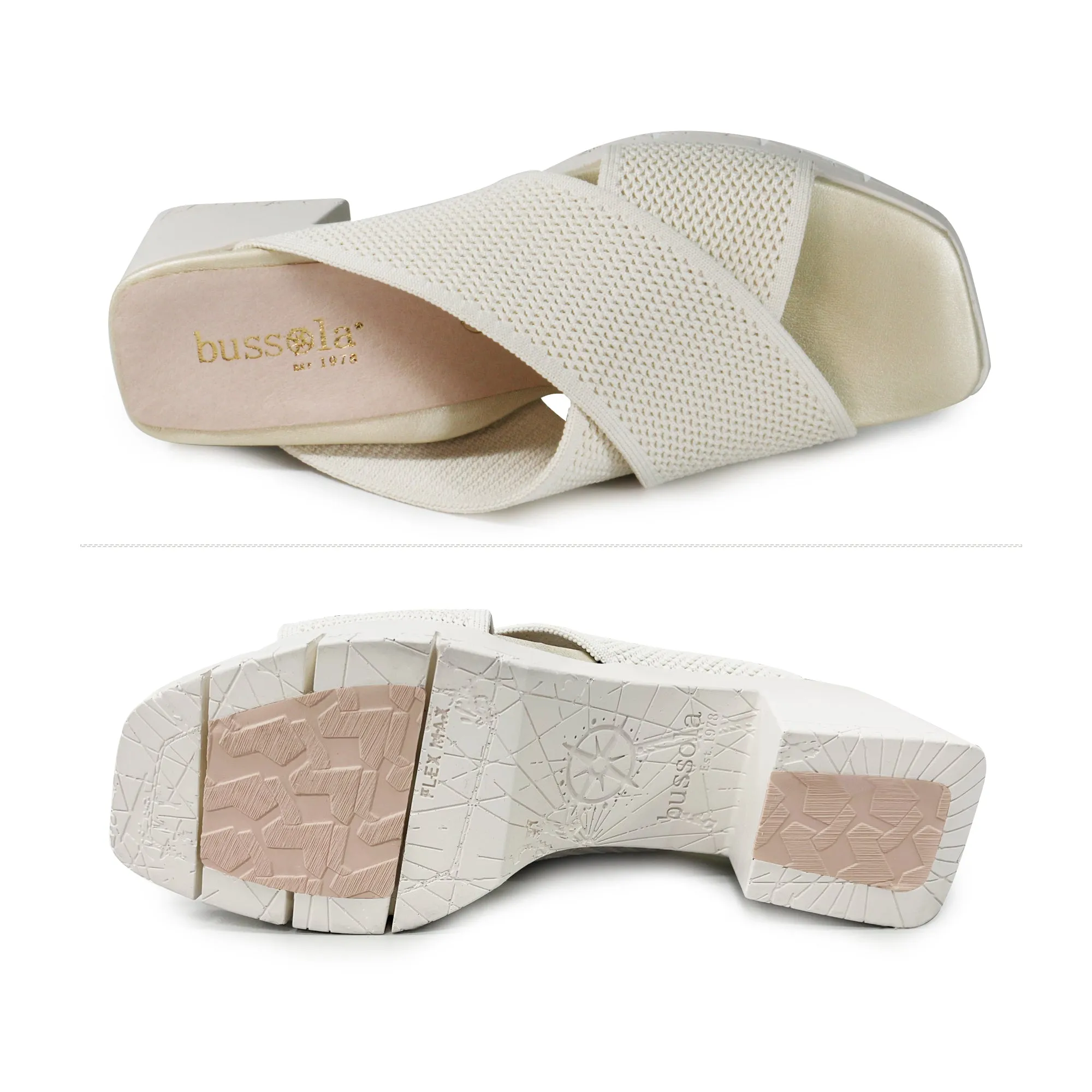 Volterra Cross Straps Heel Sandals (Chalk)