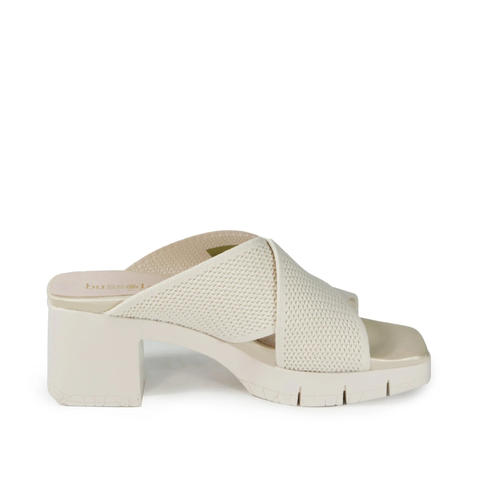 Volterra Cross Straps Heel Sandals (Chalk)