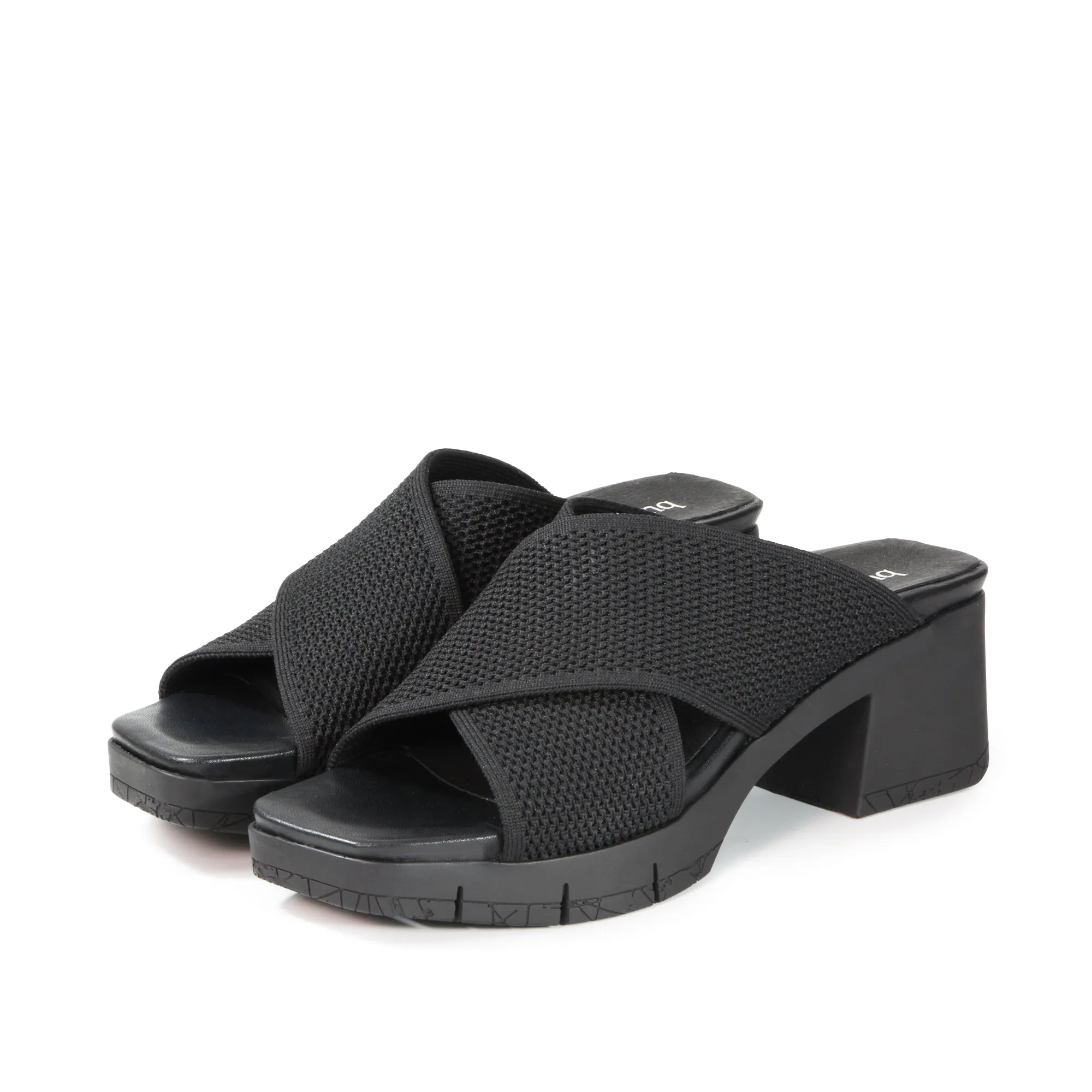 Volterra Cross Straps Heel Sandals (Nero)