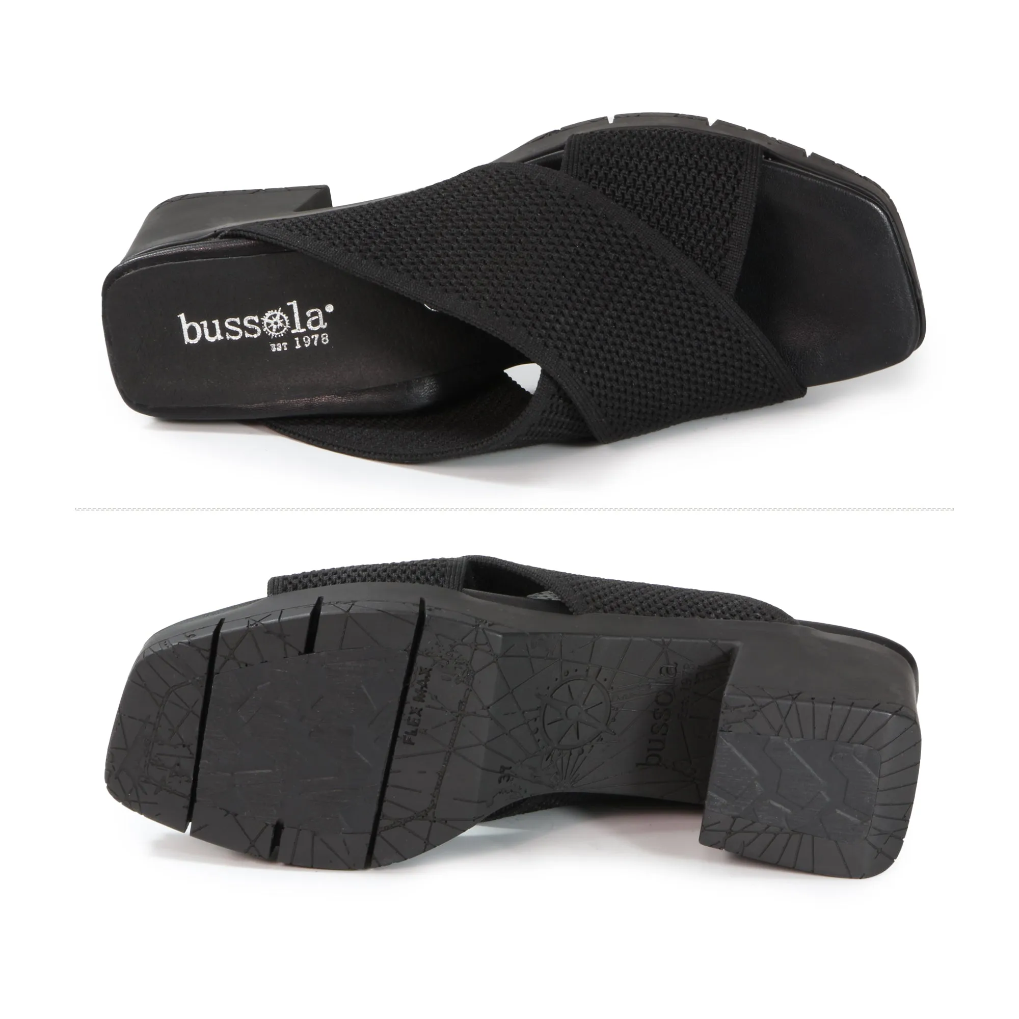 Volterra Cross Straps Heel Sandals (Nero)