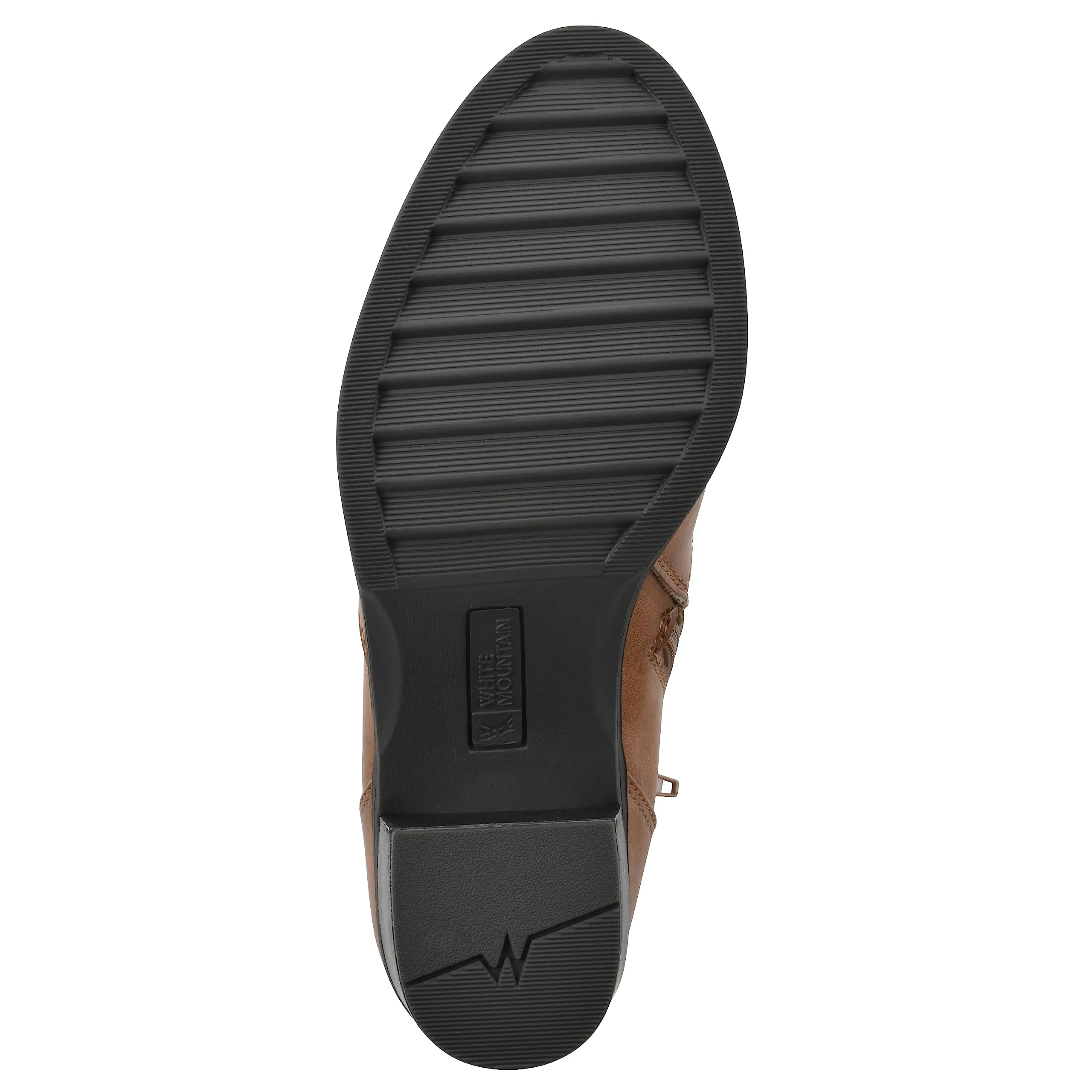WHITE MOUNTAIN Women's Shoes Dessert Block Heel Bootie, Dk.Tan/Smooth, 6.5 M