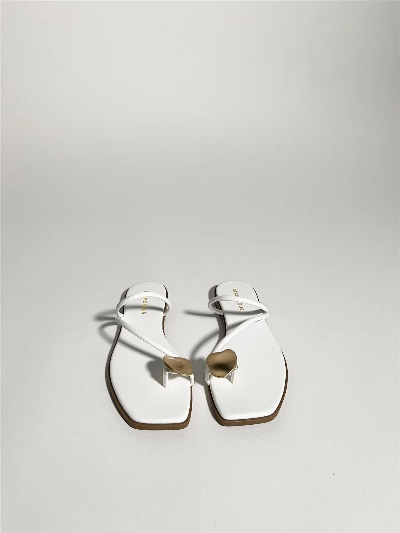 White Toe-Thong-Flat-Sandals