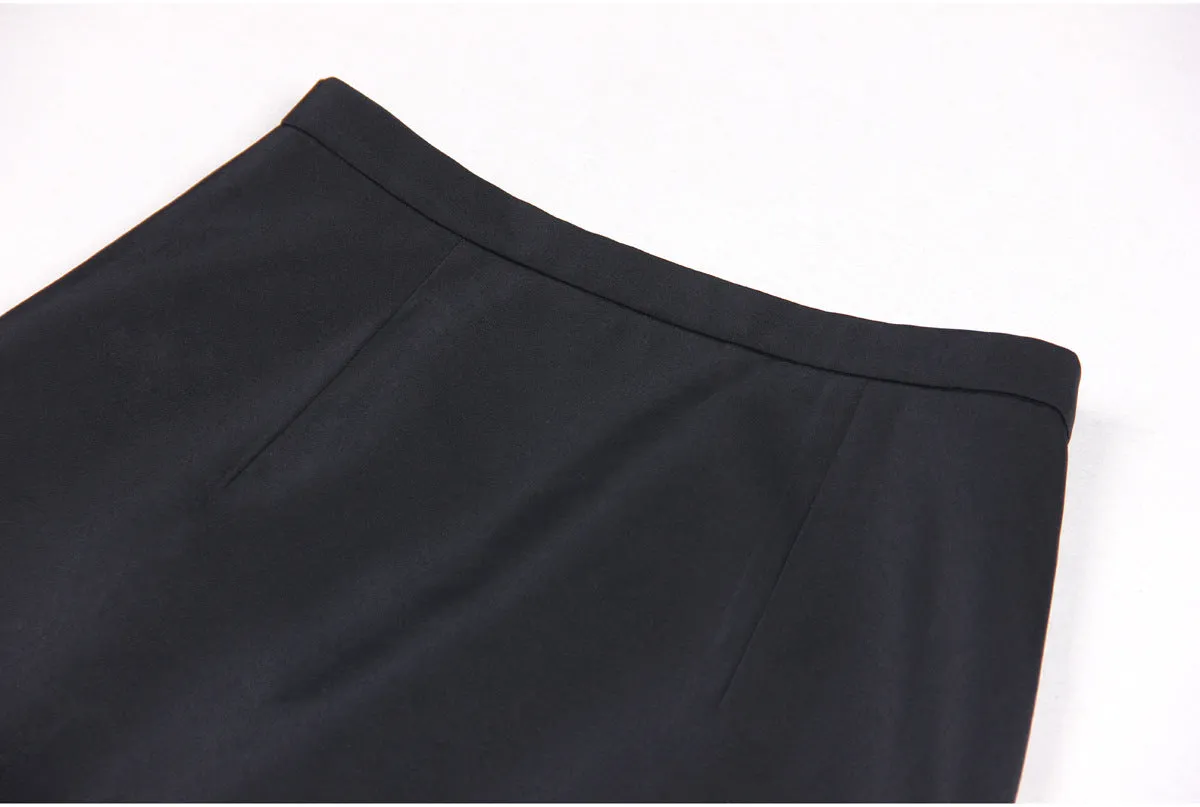Whitney Feather Trim Cropped Blazer & Mini Skirt Set