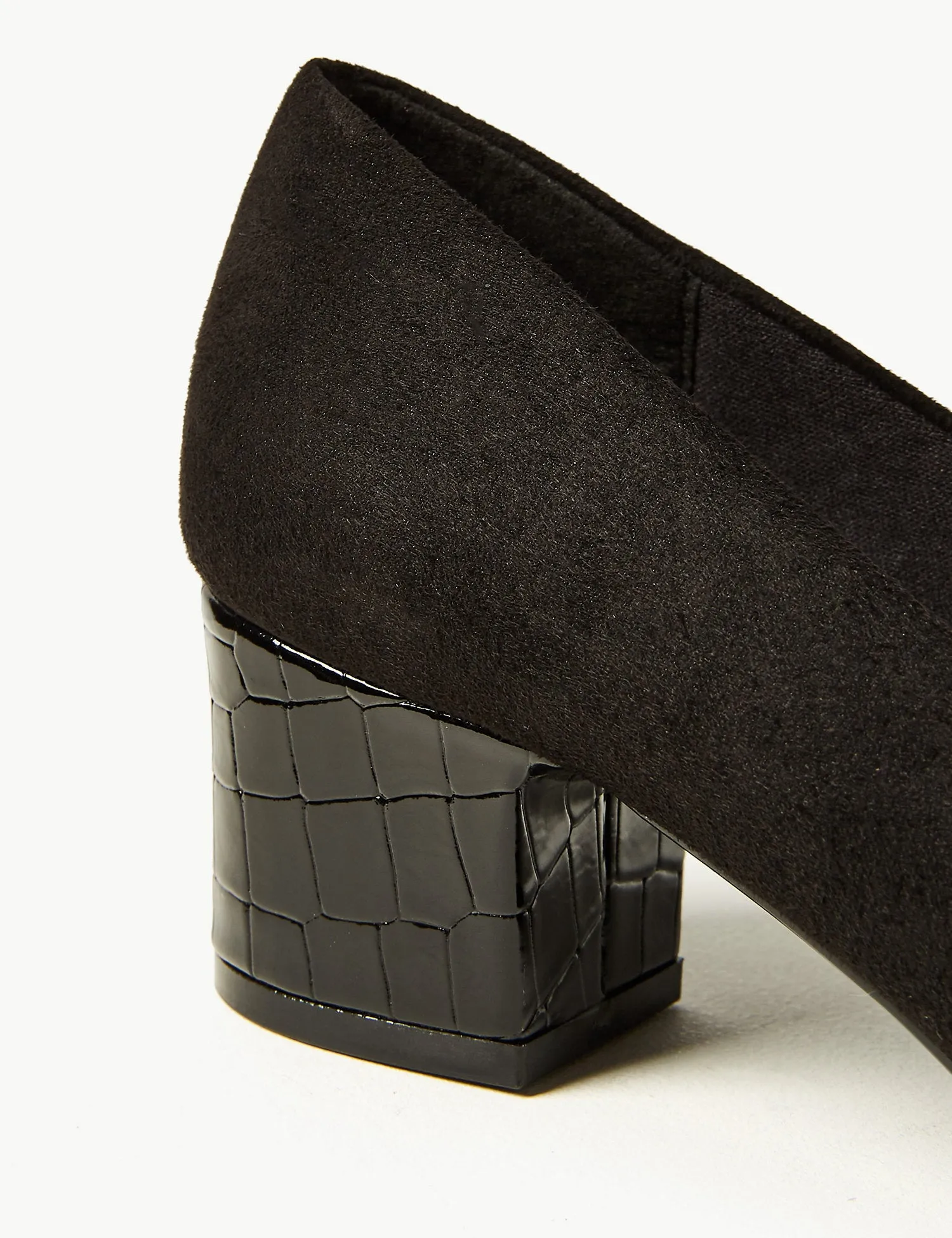 Wide Fit Block Heel Court Shoes