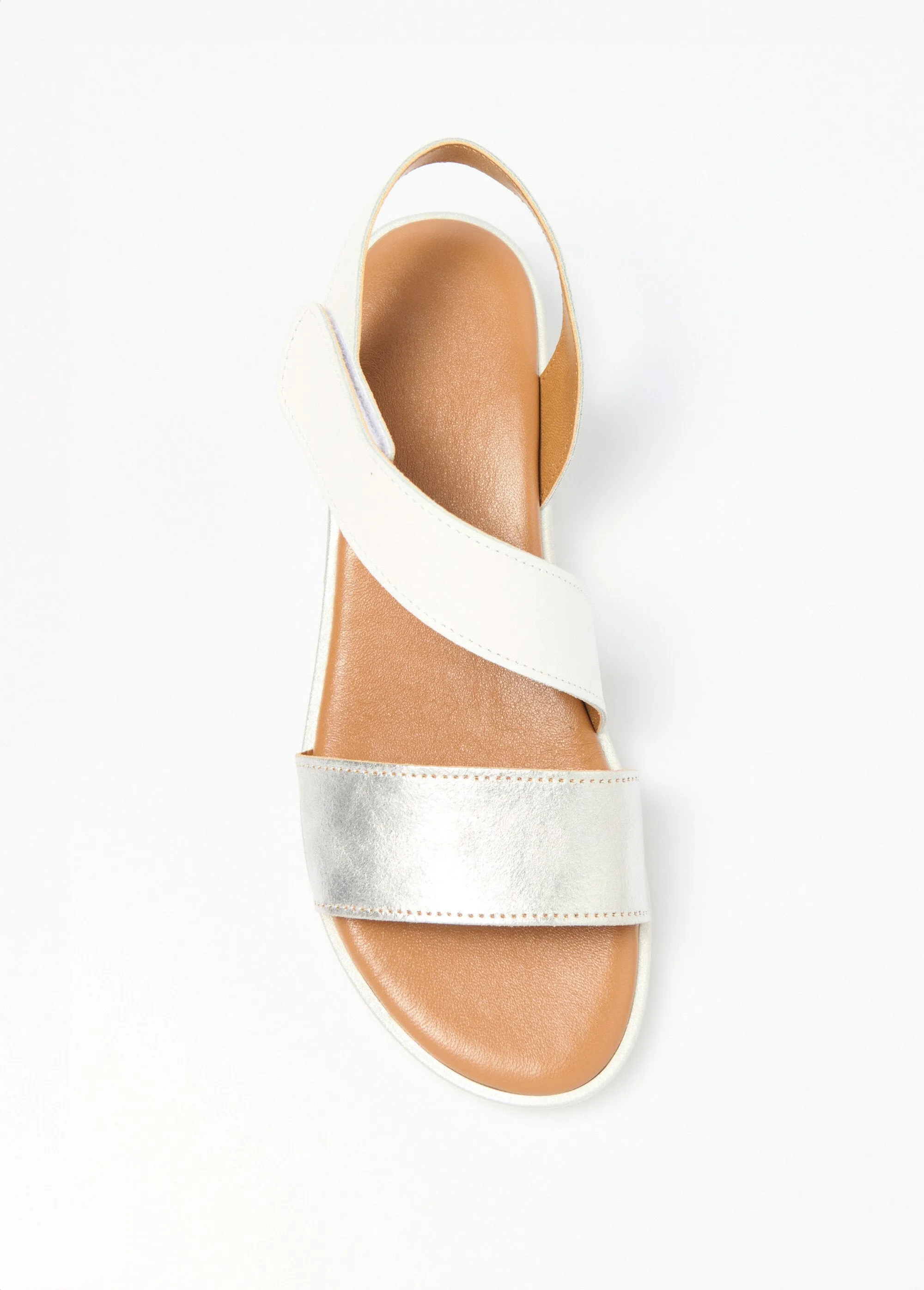Wide width leather sandals with Velcro wedges