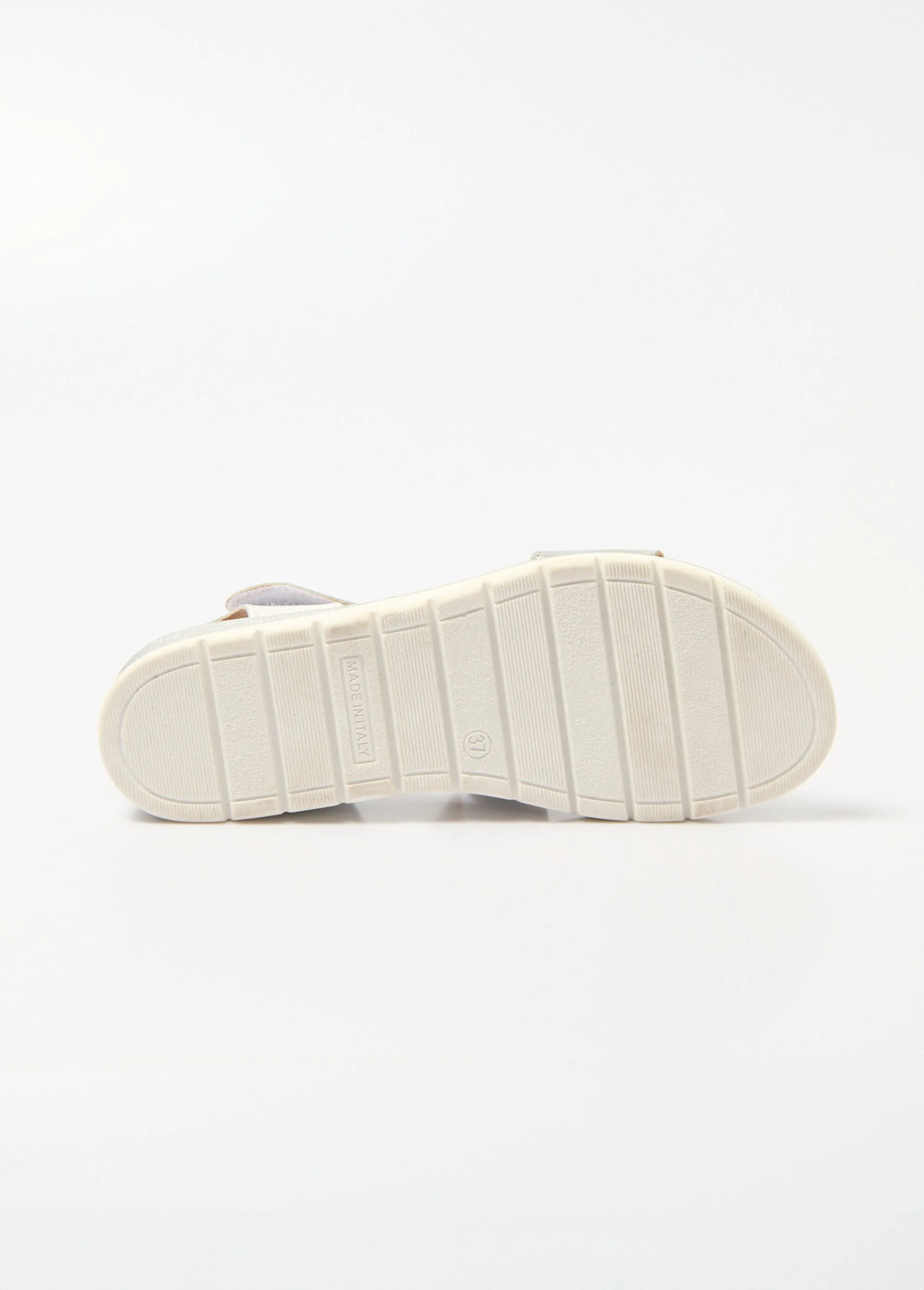 Wide width leather sandals with Velcro wedges