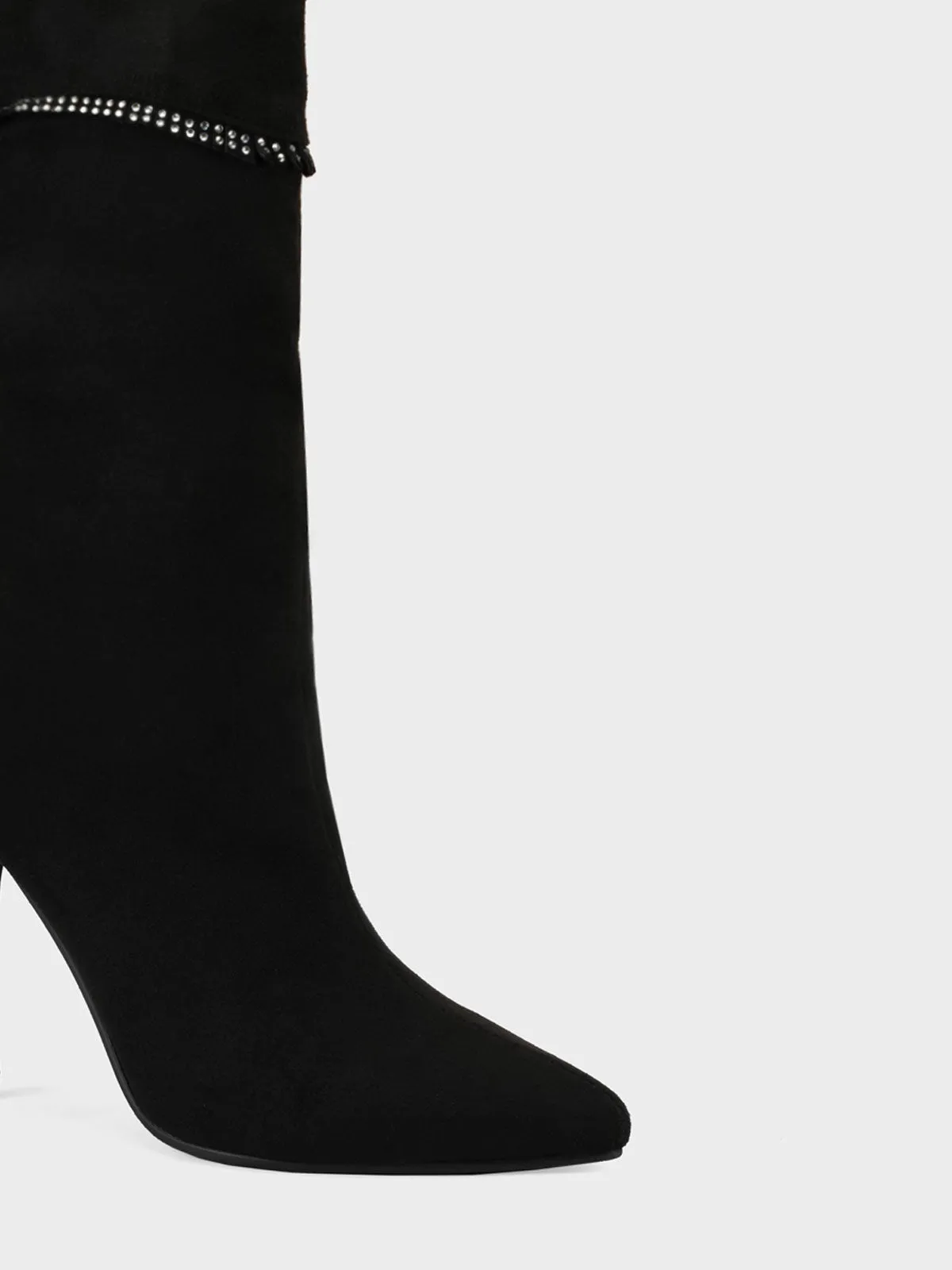 Women "GIANNI" Pointed Toe Fringe Long Boots