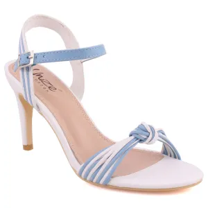 Women “Tancy” Stripe Design Knot Toe Strap Slip On Sandals