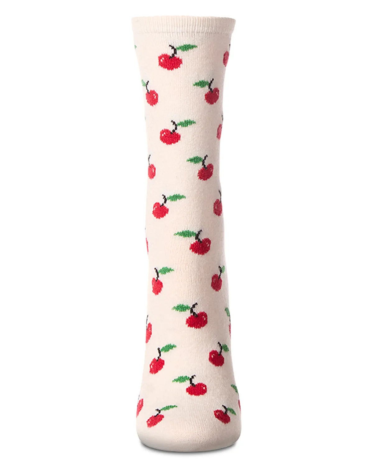 Women's Cherry On Top Cashmere Blend Crew Socks