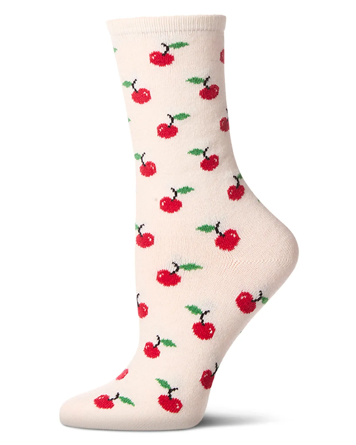 Women's Cherry On Top Cashmere Blend Crew Socks