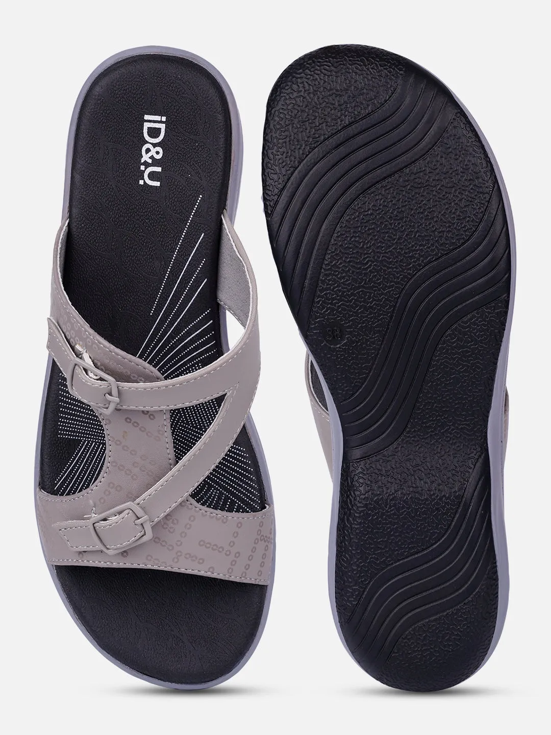 Women's Grey Comfort Sandals (IU6005)