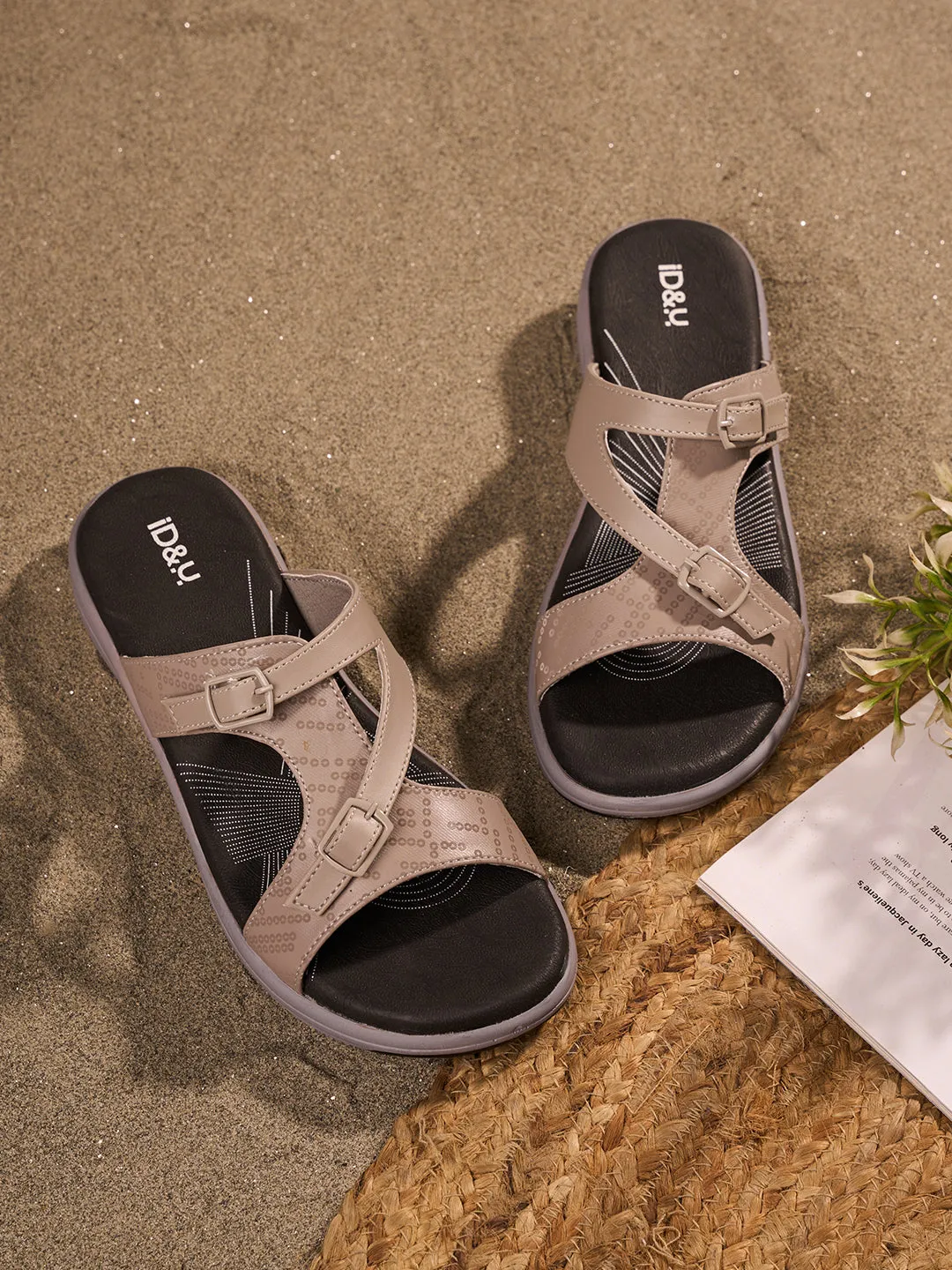 Women's Grey Comfort Sandals (IU6005)
