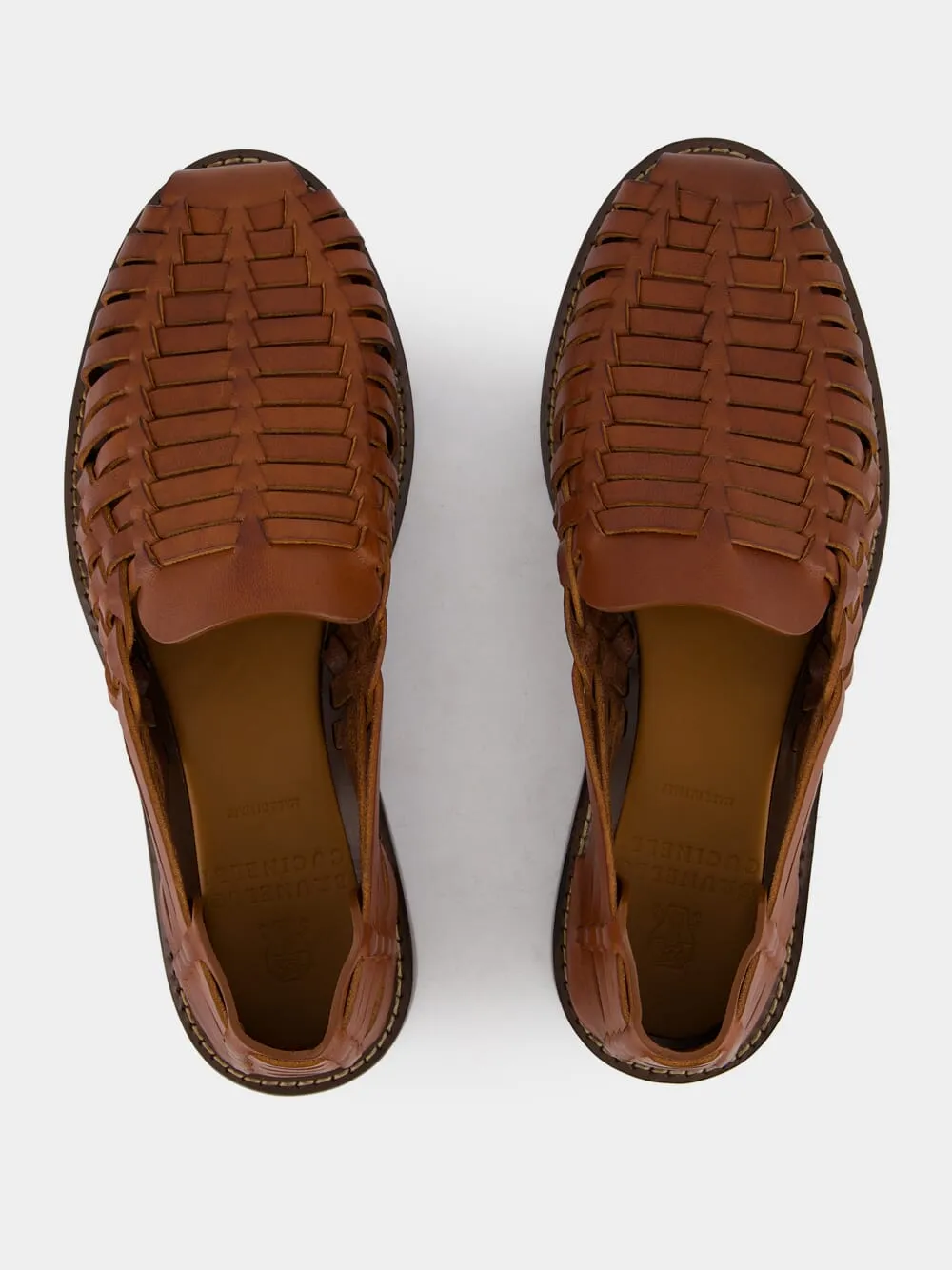 Woven Calfskin Loafer Sandals